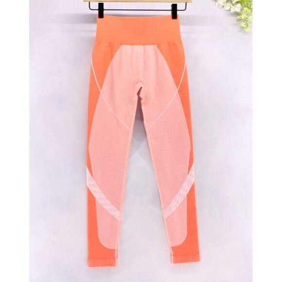 Twill Active Women's Recycled Colour Block Body Fit Legging Coral Sz M - Picture 3 of 8